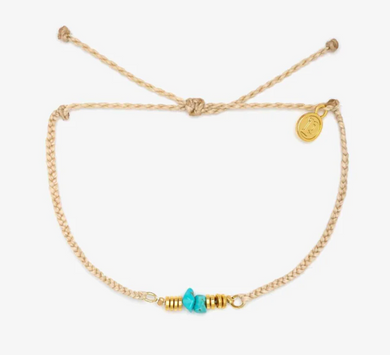 Turquoise Chip Bitty Braid Anklet
