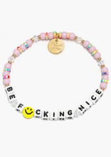 Load image into Gallery viewer, Be F*cking Nice - Pink Sparkles - Little Words Project Bracelets