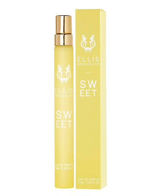 Yellow Ellis Brooklyn Sweet perfume bottle and packaging on a white background