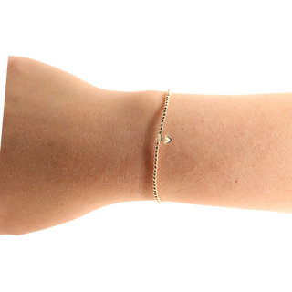 Mini Heart Charm Bracelet on Gold