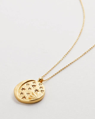 Sun Moon & Stars Necklace: 14k Gold