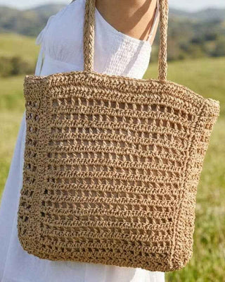 Straw Braided Beach Tote Bag: IV