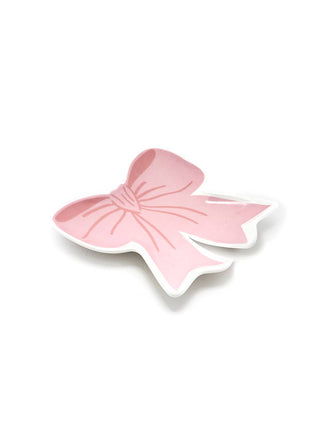 Ceramic Trinket & Jewelry Tray - Pink Ribbon Bow