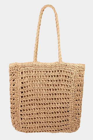 Straw Braided Beach Tote Bag: IV