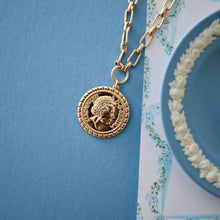 Load image into Gallery viewer, Queen Elizabeth Coin Necklace in Worn Gold