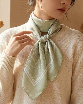 Light Paisley Design Square Bandana Scarf: BK