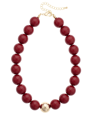 Marjorie Game Day Beaded Necklace: Burnt Orange