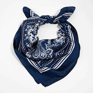 Light Paisley Design Square Bandana Scarf: BK