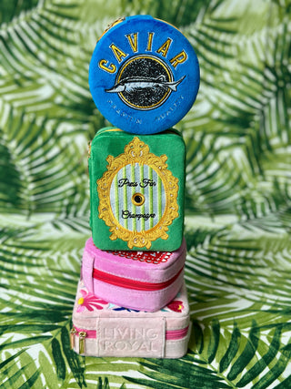 Velvet Jewelry Zip Case - Caviar Tin