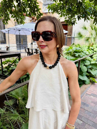 Marjorie Game Day Beaded Necklace: Burnt Orange