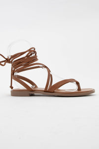 Soda Pop Tan Lace Up Sandals