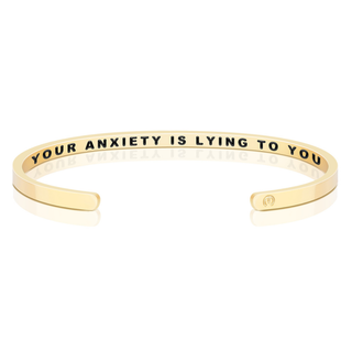 Your Anxiety Is Lying To You (within) Cuff Bracelet - Silver
