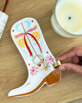 Ceramic Trinket & Jewelry Tray - Cowgirl Boot