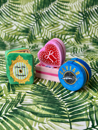 Velvet Jewelry Zip Case - Caviar Tin