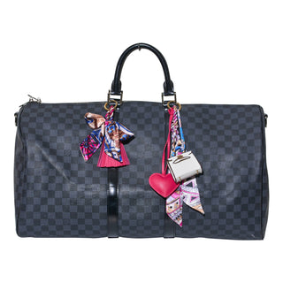 Faux Leather Tassel w/ Scarf Bag Charm