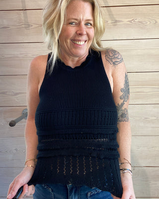 Saltwater Luxe Black Sweater Tank