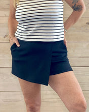 Load image into Gallery viewer, Black Asymmetrical Skort