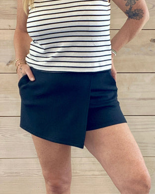 Black Asymmetrical Skort