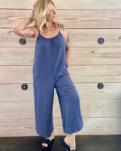 Load image into Gallery viewer, Blue Textured Jumpsuit