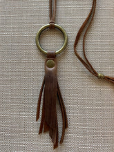 Load image into Gallery viewer, Leather tassel necklace