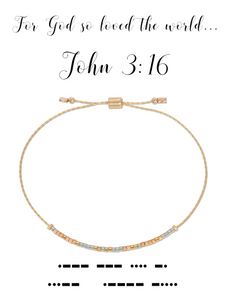 Dot and Dash John 3:16 Bracelet