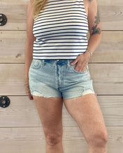 Load image into Gallery viewer, Classic High Rise Denim Shorts in Faded Indigo