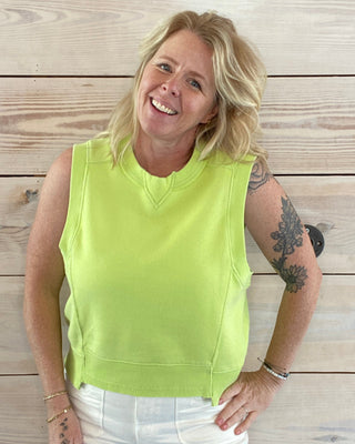 Lime green tank top