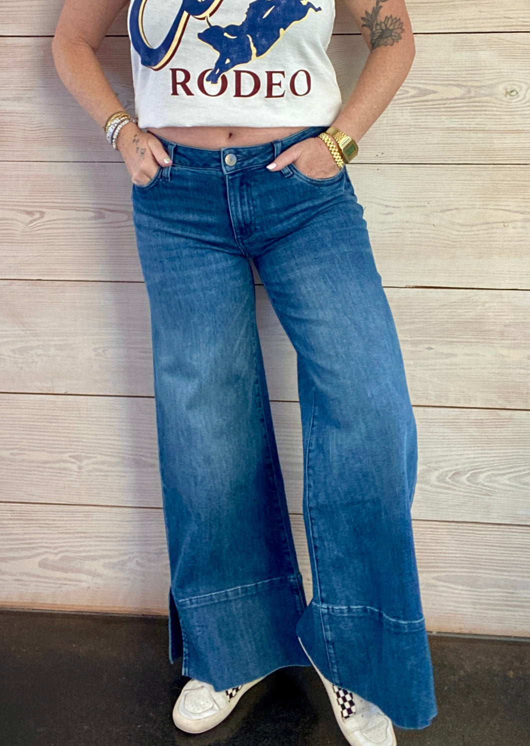 Goldie Mid Rise Flare Jeans