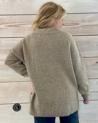 Noa Collared Sweater – Beige