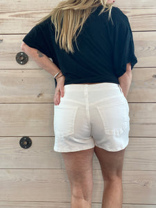 Jane Optic White Jean Shorts