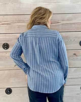 Z Supply River Plaid Button Up - Blue Stripe