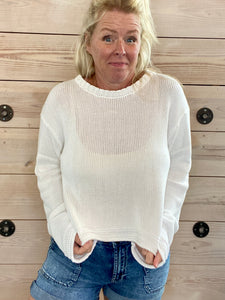 Emerson Cropped Sweater in White