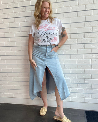 Aquarius Denim Maxi Skirt