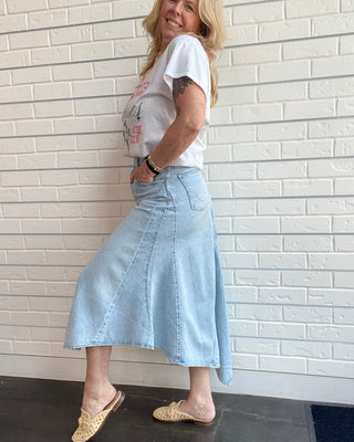 Aquarius Denim Maxi Skirt
