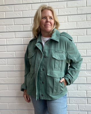 Kali Washed Jacket | Forest Green