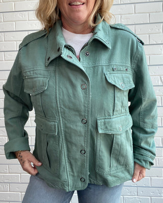 Kali Washed Jacket | Forest Green