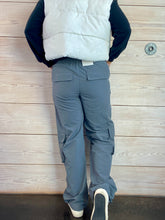 Load image into Gallery viewer, Charcoal Cargo Parachute Pants
