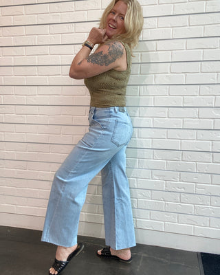 Meg High Rise Button Front Jeans