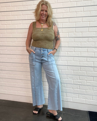 Meg High Rise Button Front Jeans