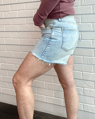 Crossroads Mid Rise Denim Short in Reverie Vintage