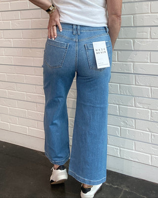 Valley Girl Wide Leg Ankle Jeans