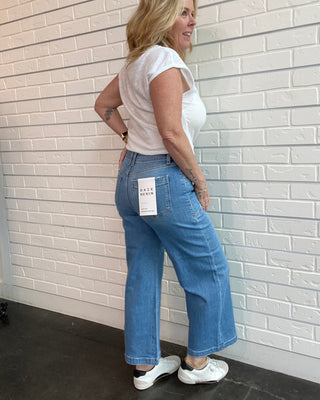 Valley Girl Wide Leg Ankle Jeans