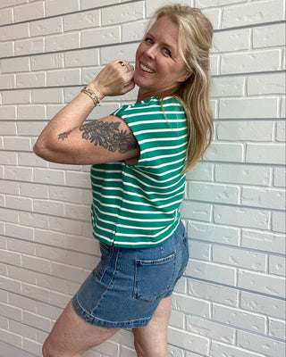 Tilly Striped Top – Rainforest