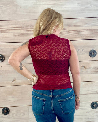 Cabernet Lace Sleeveless Top