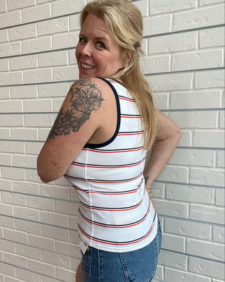 Fisher Striped Rib Tank Top