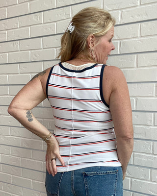 Fisher Striped Rib Tank Top