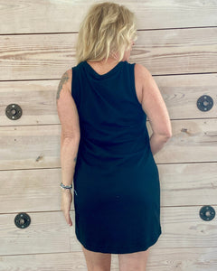 Black V-Neck Mini Tank Dress