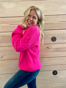 Hot Pink Knit Sweater