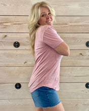 Load image into Gallery viewer, Pocket V-neck Tee in Pink Smoke