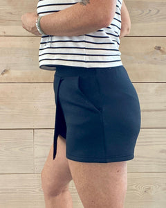 Black Asymmetrical Skort